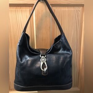 Classic Dennison Croco Expresso Dooney & Bourke Logo Lock Shoulder Bag